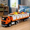 LEAN TOYS Oranžs Pārtikas Transporta Kravas Auto 1:40 Metāla Modelis