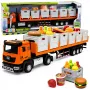LEAN TOYS Oranžs Pārtikas Transporta Kravas Auto 1:40 Metāla Modelis