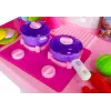 LEAN TOYS Rozā virtuve ar ūdens podiem, pārtikas precēm un skaņu