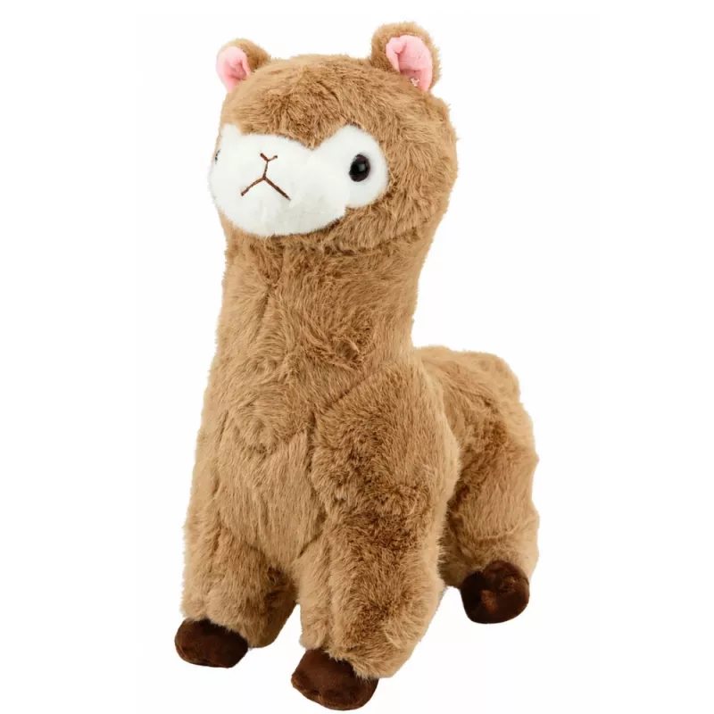 LEAN TOYS Plīša alpaka mīkstā rotaļlieta ar mīkstu kažoku bēša 28 cm