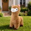 LEAN TOYS Plīša alpaka mīkstā rotaļlieta ar mīkstu kažoku bēša 28 cm