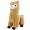 LEAN TOYS plīša alpakas lama mīkstā rotaļlieta - krēmkrāsas, 28 cm, mīksta plīša ar īpaši mīkstu kažoku