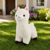 LEAN TOYS Plīša alpaka mīksta balta kažokāda 28 cm