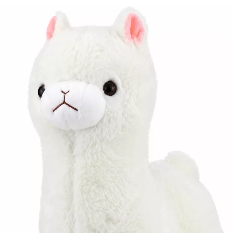 LEAN TOYS Plīša alpaka mīksta balta kažokāda 28 cm