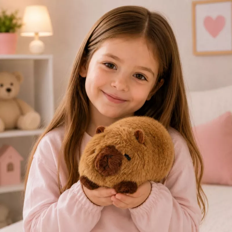 LEAN TOYS Plīša kapibara dzīvnieku maskots mīkstā rotaļlieta brūna 16 cm
