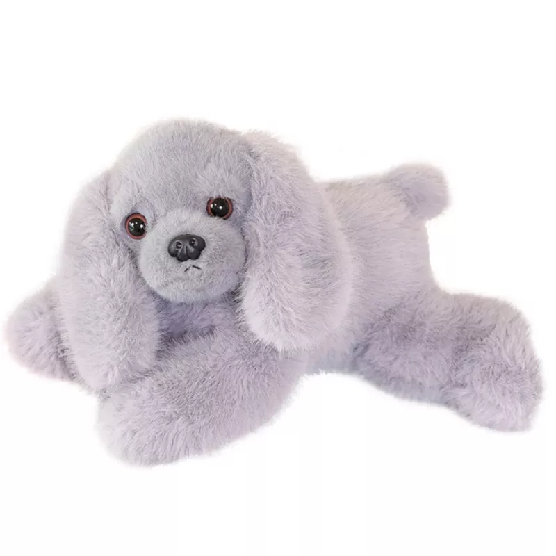 LEAN TOYS plīša kokerspaniels ar svērtām ķepām, pelēks, 30 cm
