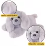 LEAN TOYS plīša kokerspaniels ar svērtām ķepām, pelēks, 30 cm
