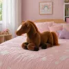 LEAN TOYS plīša zirgs mīkstā rotaļlieta tumši brūns 40cm x 37cm