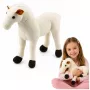 LEAN TOYS plīša zirgs mīkstā rotaļlieta talismans balts 40cm x 37cm