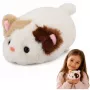 LEAN TOYS Plīša kaķēna maskota mīkstā rotaļlieta maza balta 16 cm