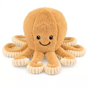 LEAN TOYS plīša astoņkājis ar elastīgiem taustekļiem, bēšs 50 cm – mīksta rotaļlieta