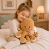 LEAN TOYS plīša astoņkājis ar elastīgiem taustekļiem, bēšs 50 cm – mīksta rotaļlieta