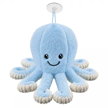 LEAN TOYS Plīša astoņkājis ar piesūcekni, zils, 16 cm