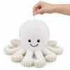 LEAN TOYS Plīša astoņkājis ar piesūcekni, balts, 16 cm – mīksts jūras dzīvnieku draugs