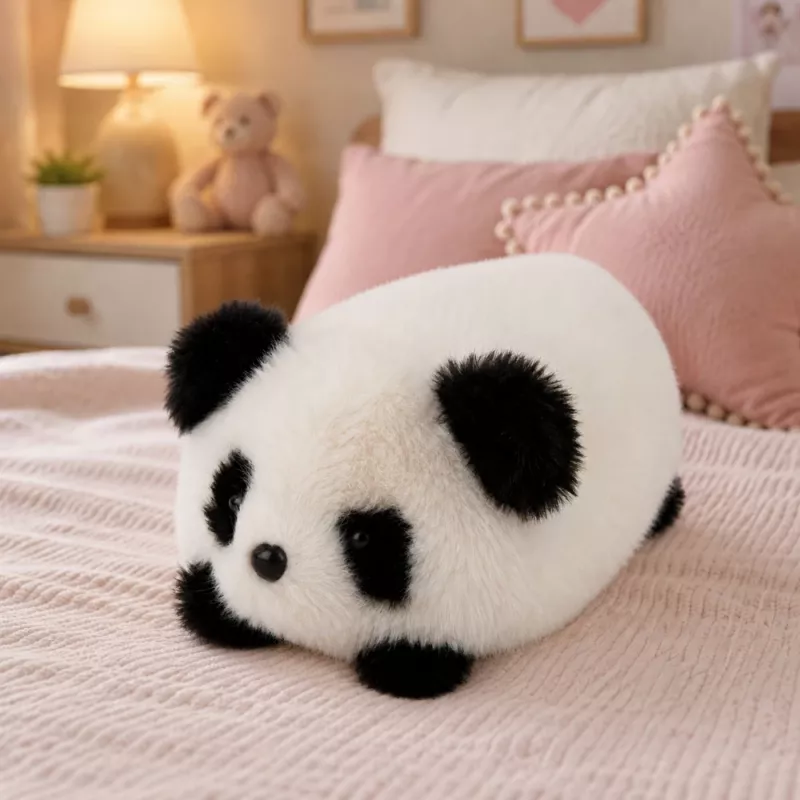 LEAN TOYS Plīša panda dzīvnieku maskota mīļdzīvnieks melnbalts 16 cm