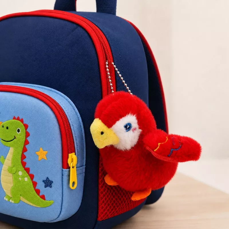 LEAN TOYS Plush papagaiļa atslēgu piekariņš sarkans 9 cm