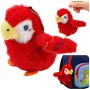 LEAN TOYS Plush papagaiļa atslēgu piekariņš sarkans 9 cm