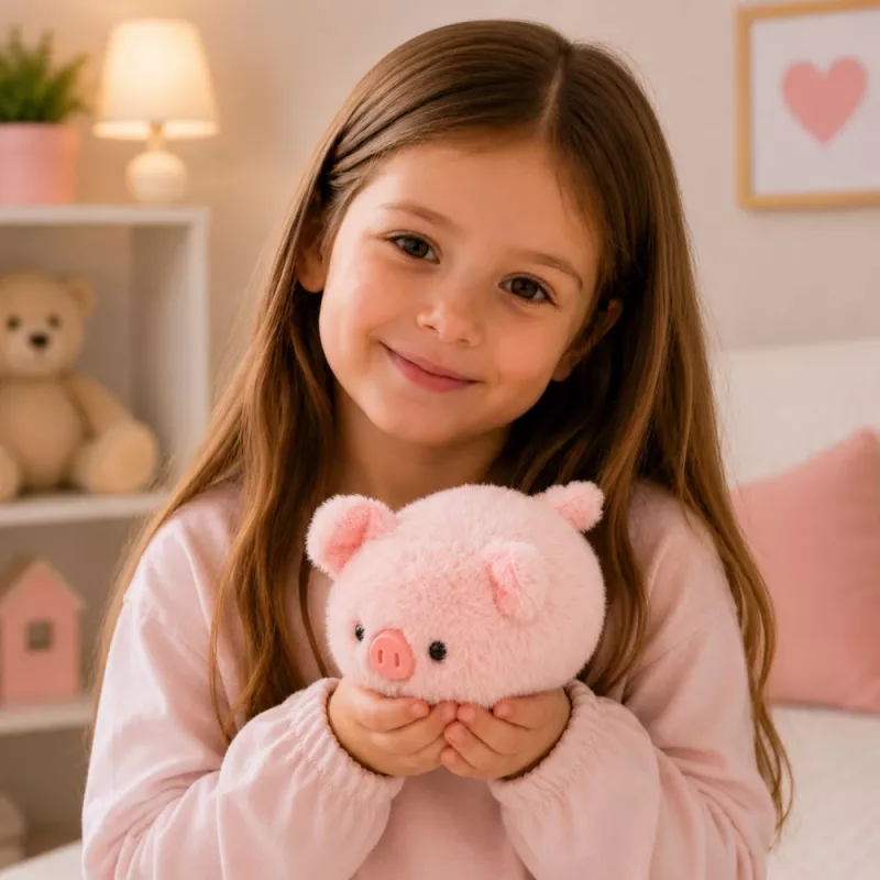LEAN TOYS Plīša cūka Mascot Mīksta mīļa rotaļlieta Rozā 16 cm