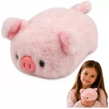 LEAN TOYS Plīša cūka Mascot Mīksta mīļa rotaļlieta Rozā 16 cm