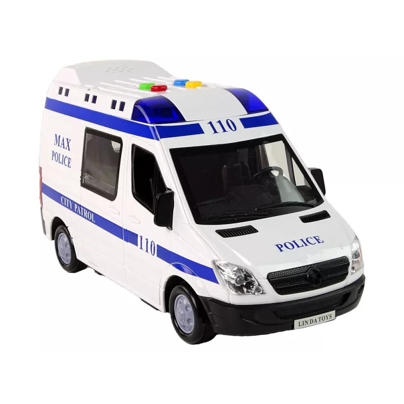 LEAN TOYS Policijas auto ar berzes piedziņu, skaņu un gaismu