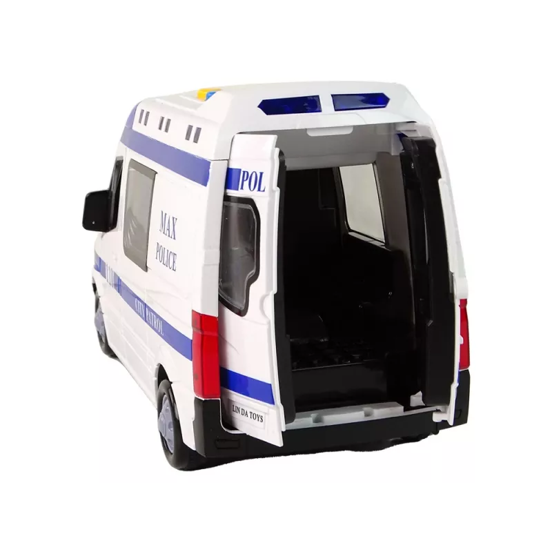 LEAN TOYS Policijas auto ar berzes piedziņu, skaņu un gaismu