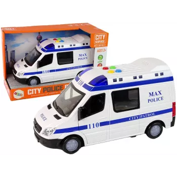 LEAN TOYS Policijas auto ar berzes piedziņu, skaņu un gaismu