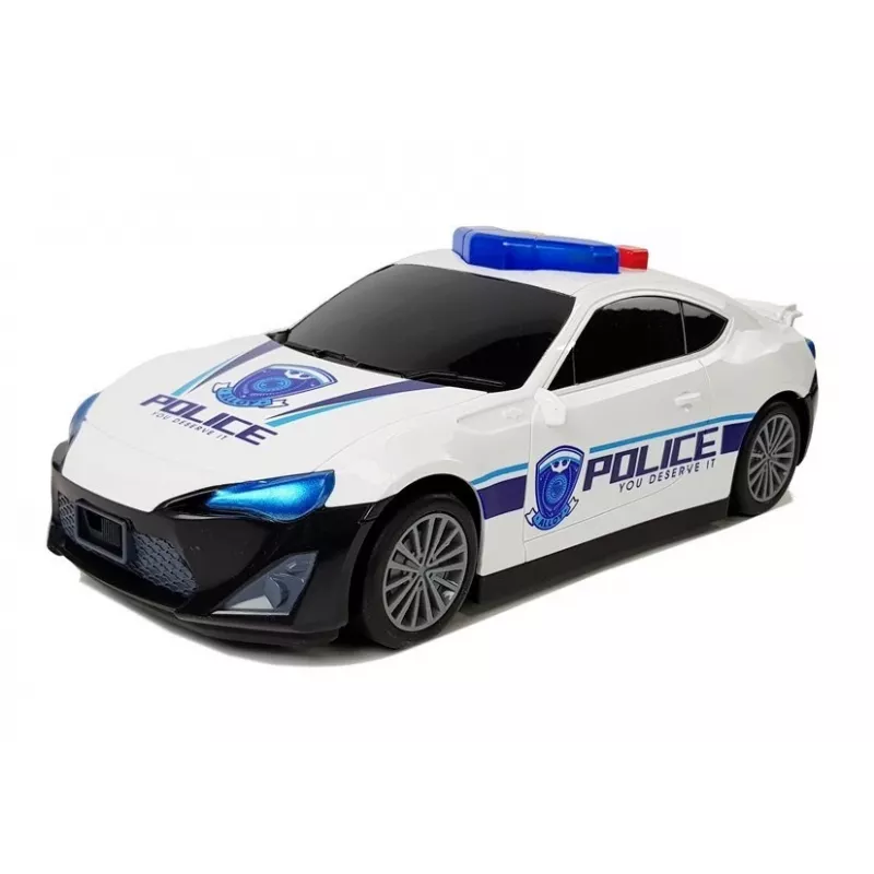 LEAN TOYS Policijas automašīnas glabāšanas garāža 2in1 Policists Mazās automašīnas Skaņa Gaisma