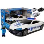 LEAN TOYS Policijas automašīnas glabāšanas garāža 2in1 Policists Mazās automašīnas Skaņa Gaisma