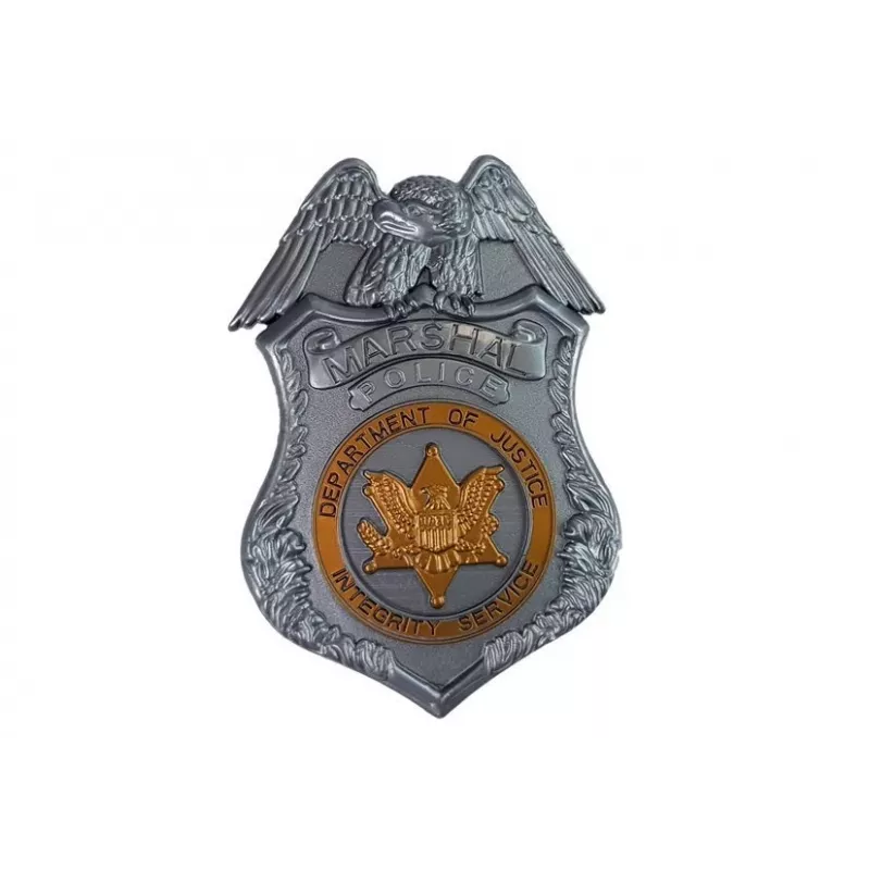 LEAN TOYS Policijas pistoles komplekts ar nozīmīti, tumši zils, skaņas un gaismas efekti, 37cm