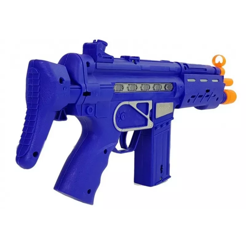 LEAN TOYS Policijas pistoles komplekts ar nozīmīti, tumši zils, skaņas un gaismas efekti, 37cm