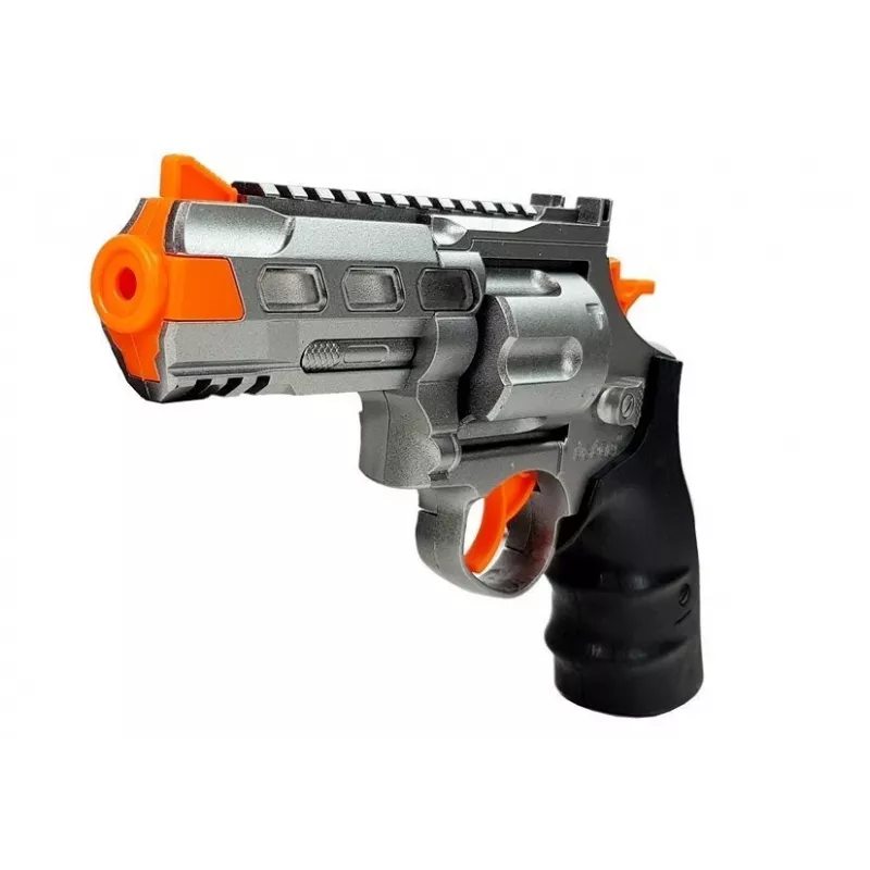 LEAN TOYS Policijas komplekts Revolveris 20cm Žetons Maksts Svilpe Skaņas un gaismas efekti