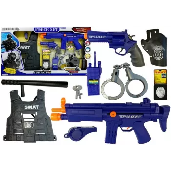 LEAN TOYS Policijas rotaļu komplekts ar grabuli