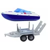 LEAN TOYS Policijas kvadracikls ar piekabi un motorlaivu