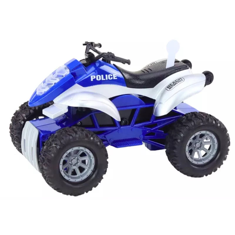 LEAN TOYS Policijas kvadracikls ar piekabi un motorlaivu