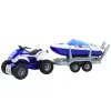 LEAN TOYS Policijas kvadracikls ar piekabi un motorlaivu