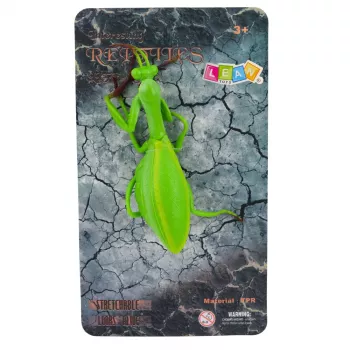 LEAN TOYS Lūgšanas dievlūdzēja gumijas figūra, staipīga, reālistiska, zaļa, 18 cm