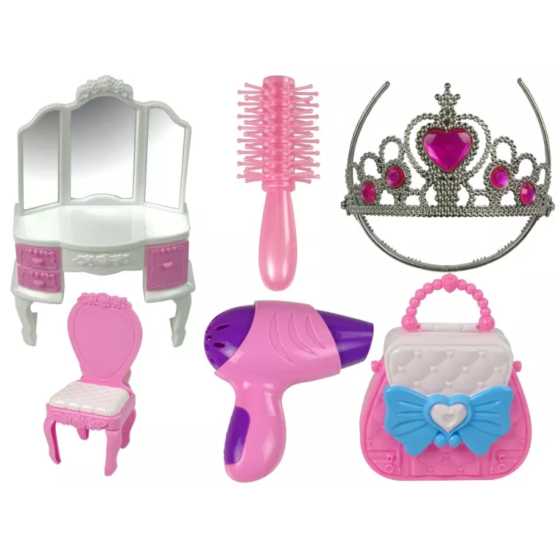 LEAN TOYS Princess teltis bērniem Skaistumkopšanas salons Rozā Aksesuāri Kronis