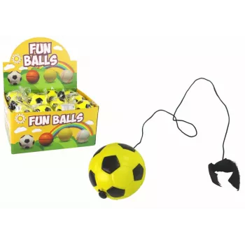 LEAN TOYS PU Futbola bumba ar Jojo dzēšgumiju lēkāšanai, 6 cm, Dzeltena