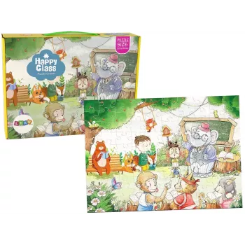LEAN TOYS Puzzle School for Animals 100 gabali
