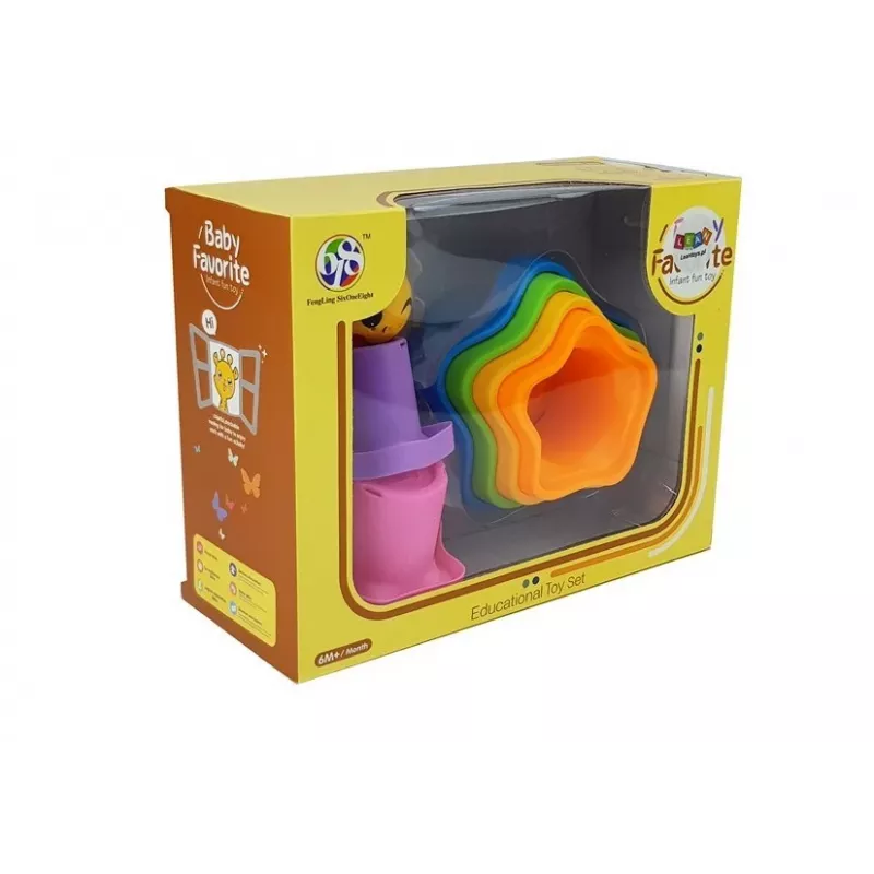 LEAN TOYS Piramīdas krūzītes mazuļiem Asterisks