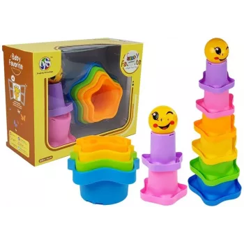 LEAN TOYS Piramīdas krūzītes mazuļiem Asterisks