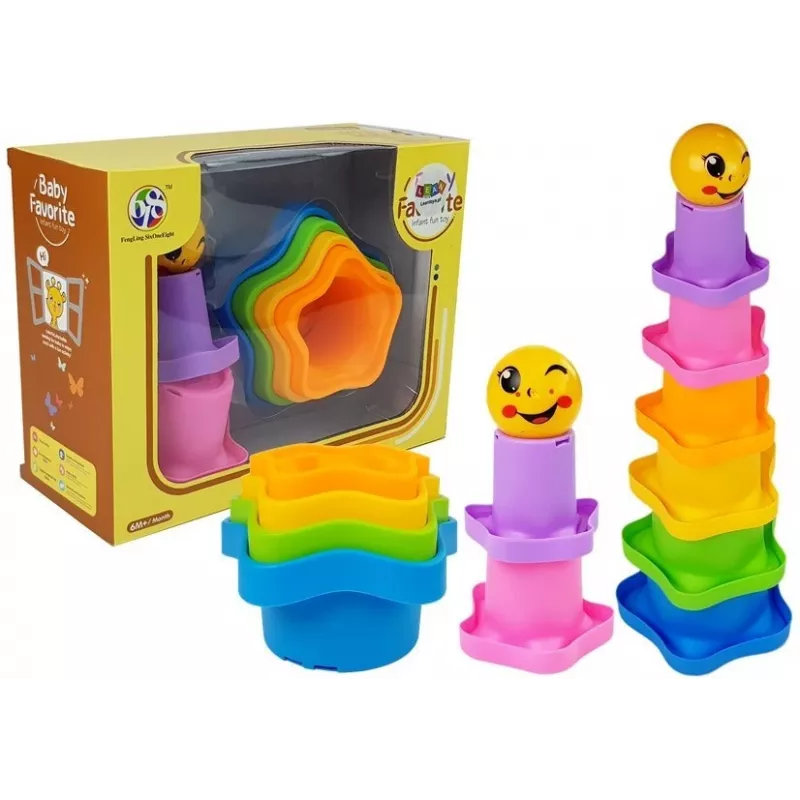 LEAN TOYS Piramīdas krūzītes mazuļiem Asterisks