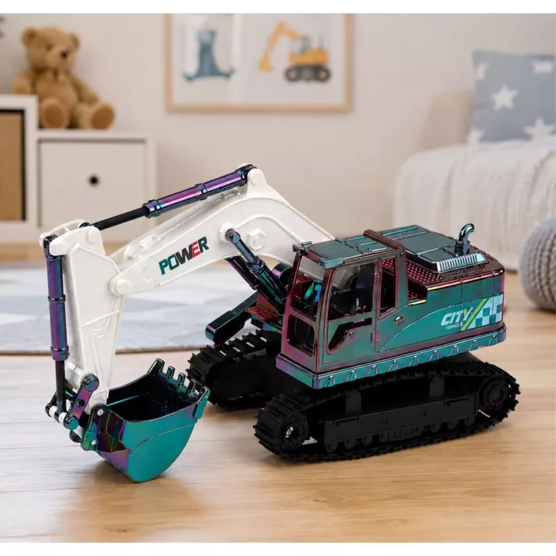 LEAN TOYS RC Crawler Excavator ar kustīgu roku un gaismām 1:14
