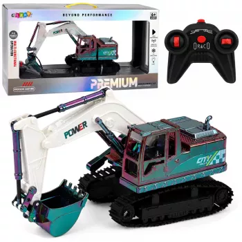 LEAN TOYS RC Crawler Excavator ar kustīgu roku un gaismām 1:14
