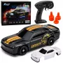 LEAN TOYS RC Drift Sports Car 1:43 4WD Interchangeable Body Black