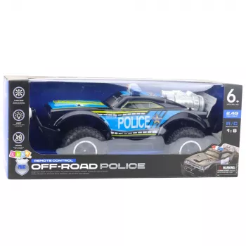 LEAN TOYS RC bezceļa policijas automašīna 1:8 melna