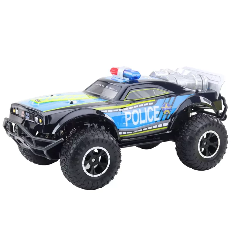 LEAN TOYS RC bezceļa policijas automašīna 1:8 melna