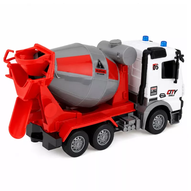 LEAN TOYS RC Remote Controlled Concrete Mixer Truck with Moving Bulb and Lights 1:14
