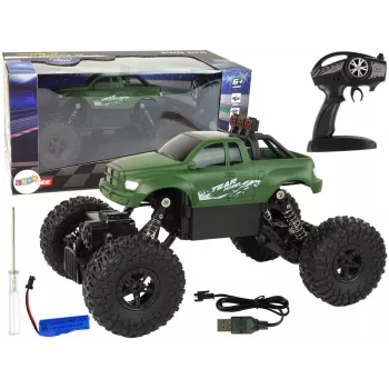 LEAN TOYS Ar vadību attālināta automašīna R/C 2.4 GHz 1:18 Zaļa