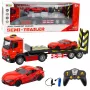 LEAN TOYS Remote Controlled Car Transporter Set 1:16 – RC Tow Truck & Red Sports Car (22707)